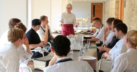 Table of Cambridge chefs training with Chef Jenny Chandler